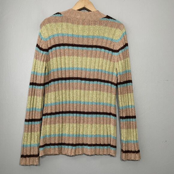 Maurices Sweater Size XL Retro Striped Rib Knit Y2K 90s Academia Preppy Grunge - Picture 5 of 6